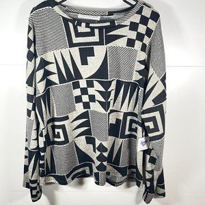 NWT Artsy Aztec Round Neck Knit Pullover